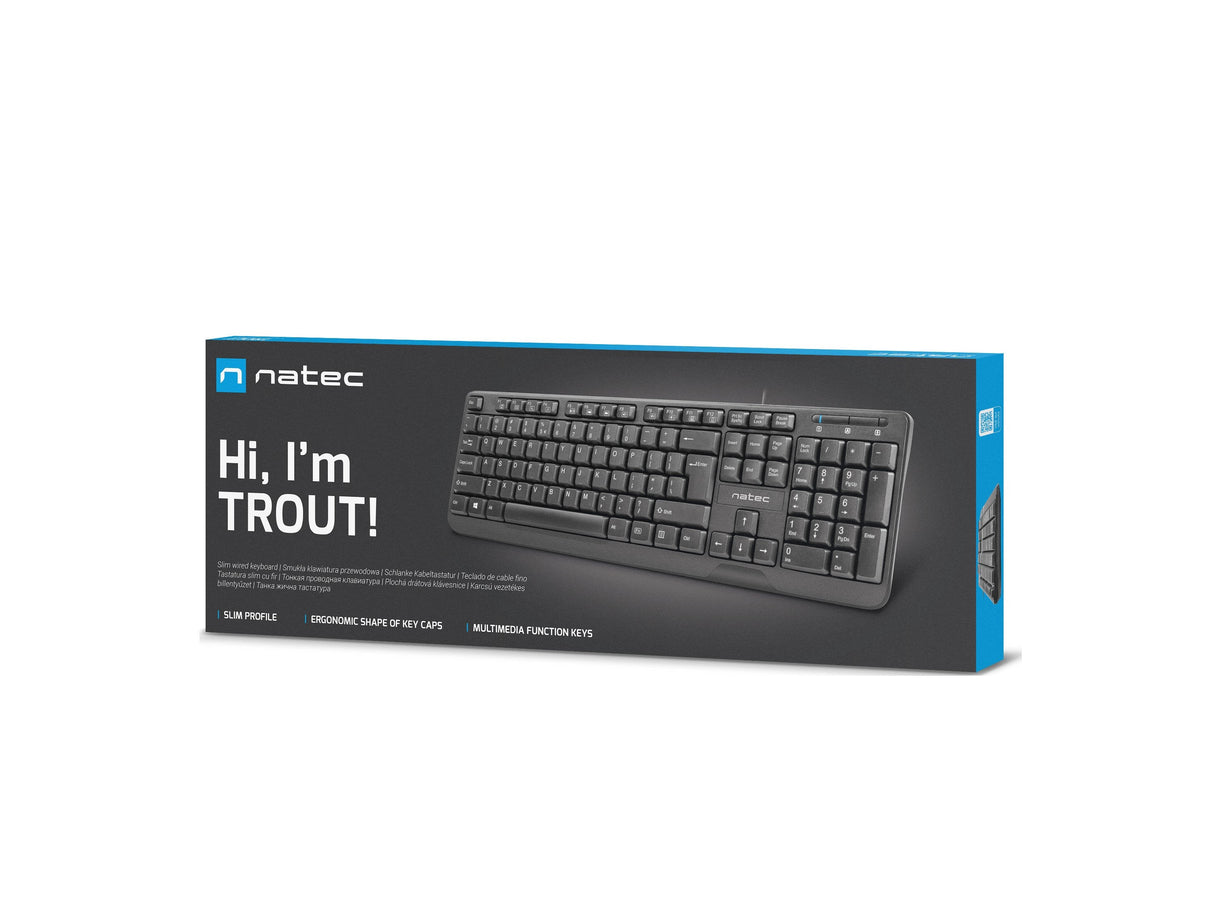 Teclado Español Natec Trout Slim Negro