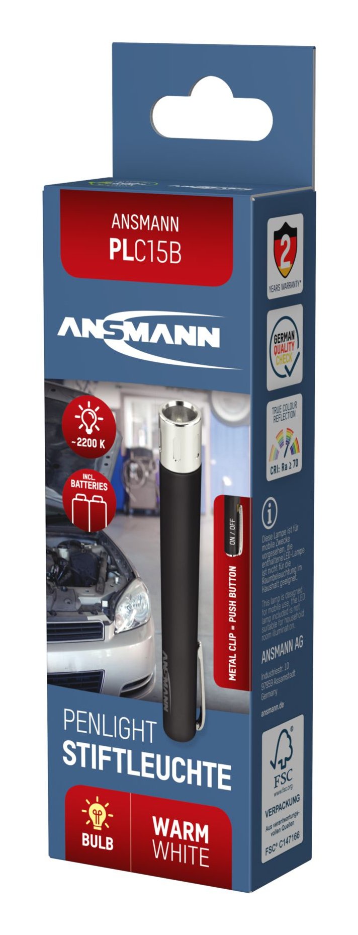 Ansmann Pen Light 2.200 Kelvin Bombilla E10 Blanco Cálido Plc15b