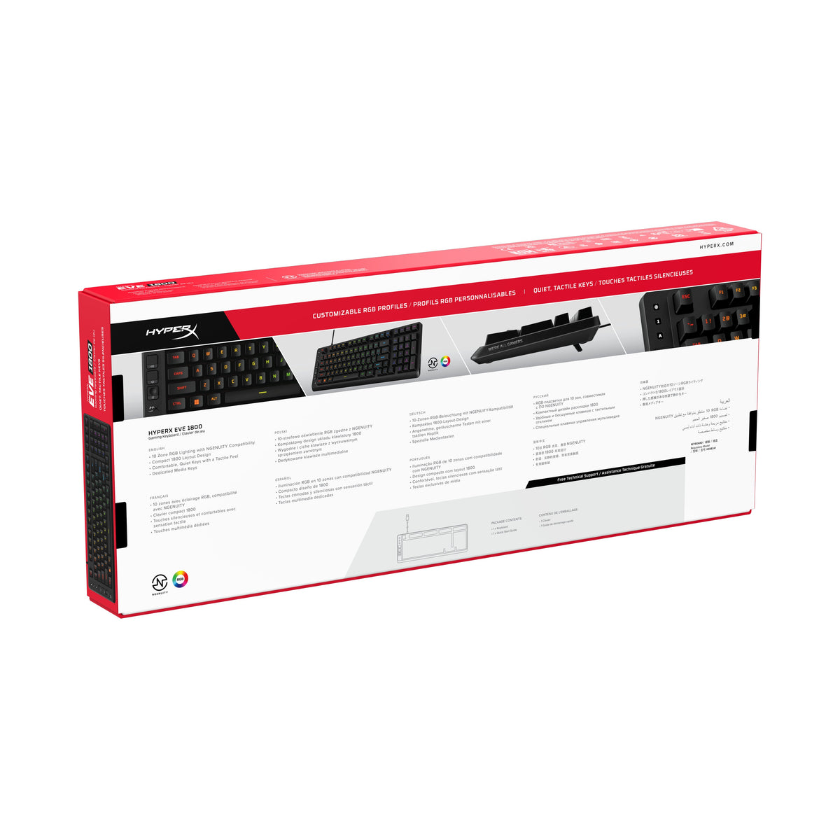EAN 0198990307862 - HyperX Eve 1800 teclado Juego USB Negro imagen 11