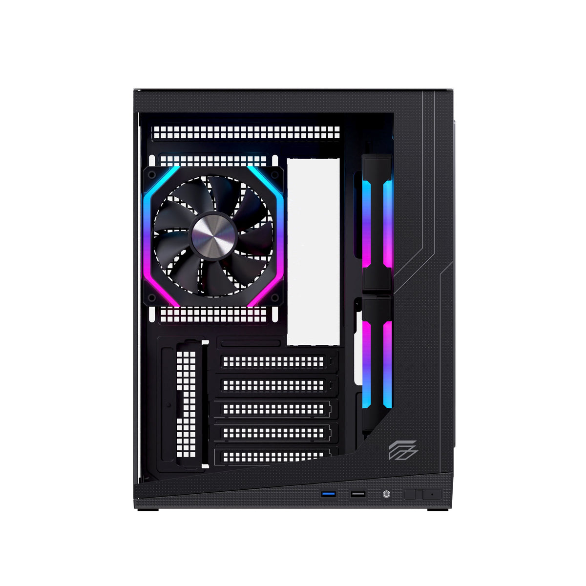 Caja Pc Micro-Atx Semitorre Einarex Sm300 Rgb C-Templado Negra Excs-Sm-300r-B