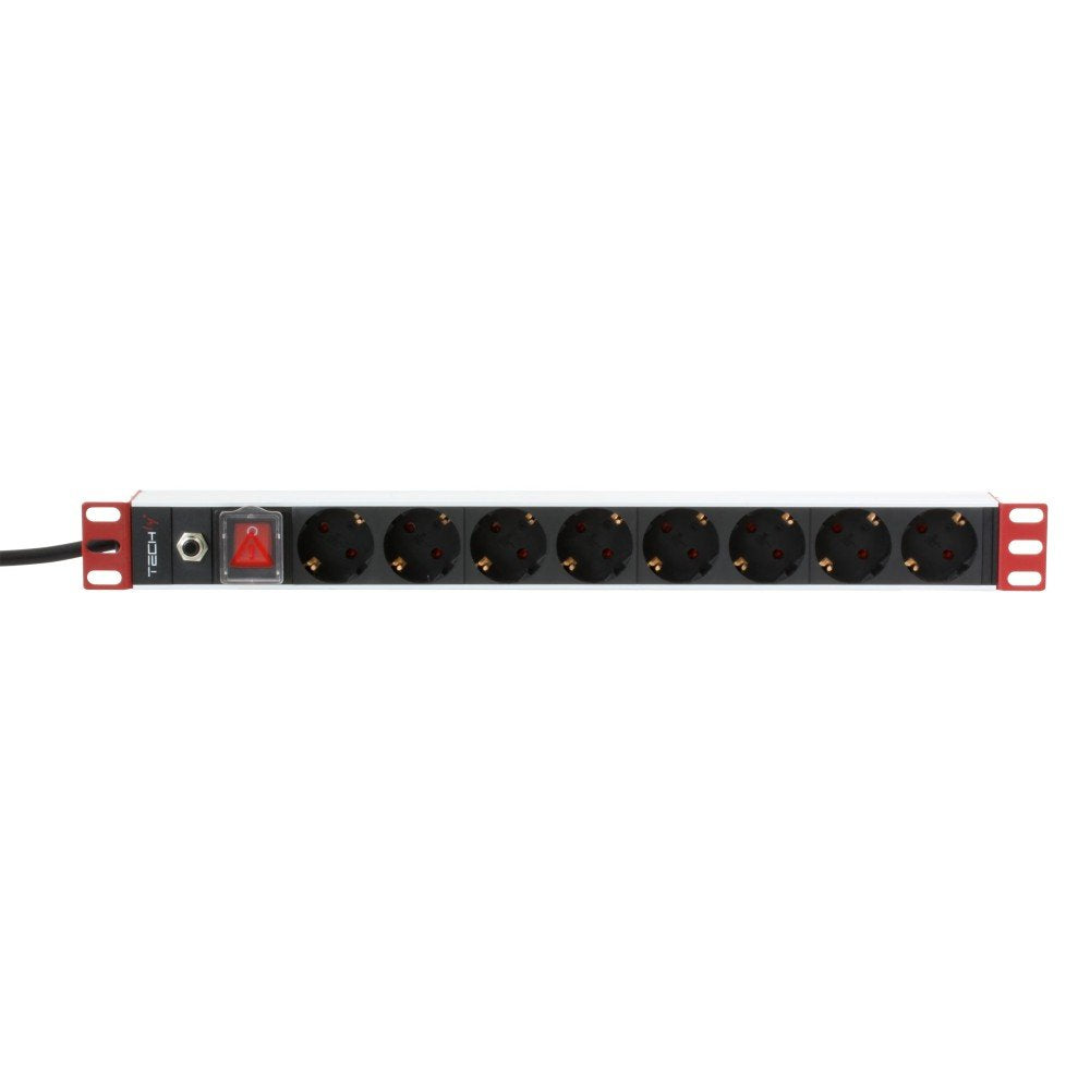 Techly 106893 Regleta Pdu Rack 19" 1u, 8x Schuko, 250v/16a Cable 3m