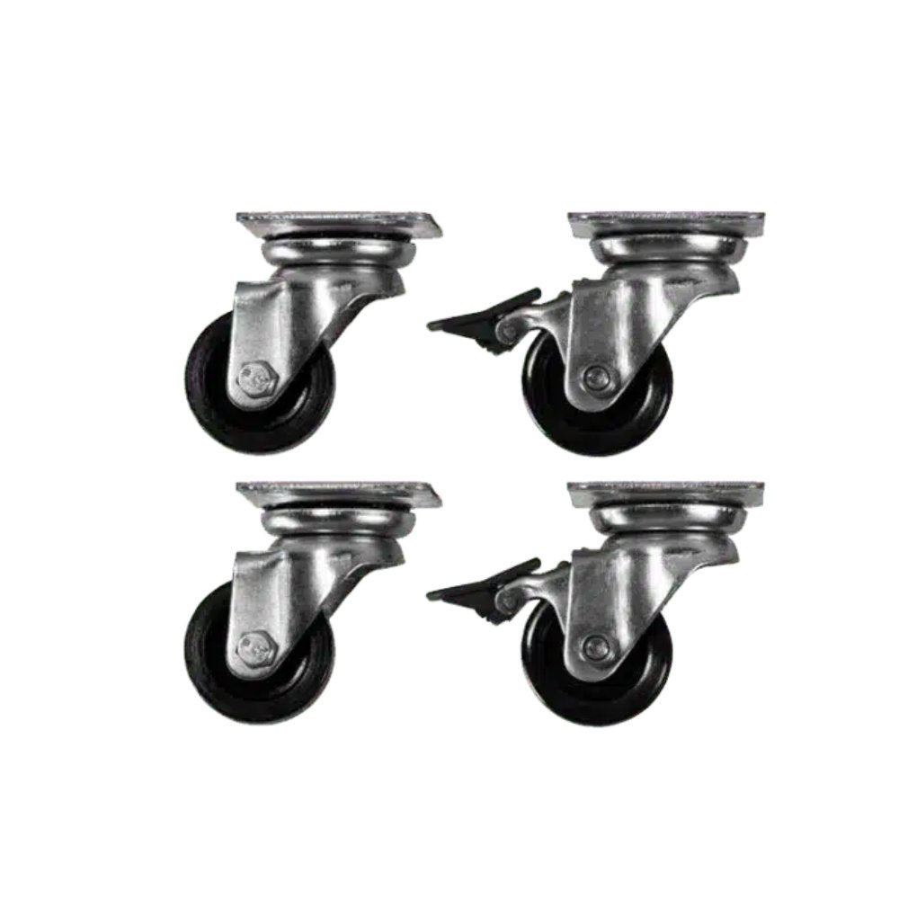 Kit 4 Ruedas Para Rack Phasak Phc 9085 2 Ruedas Con Freno