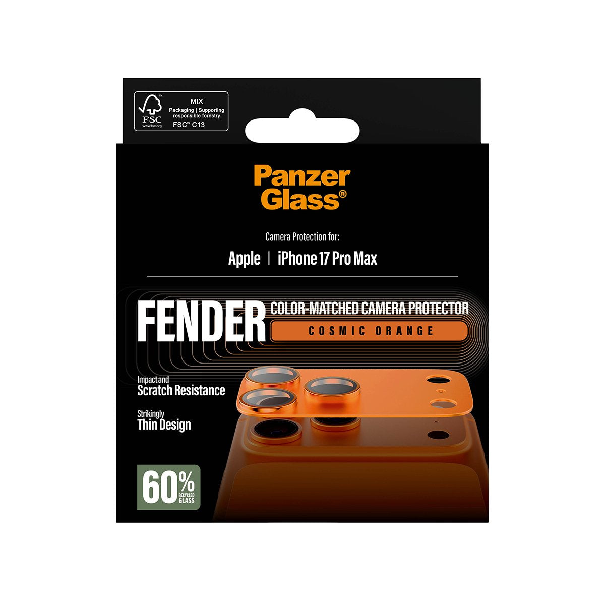 EAN 5715685036750 - PanzerGlass ® Fender Camera Protector Cosmic Orange iPhone 17 Pro Max Protector de pantalla Apple 1 pieza imagen 3