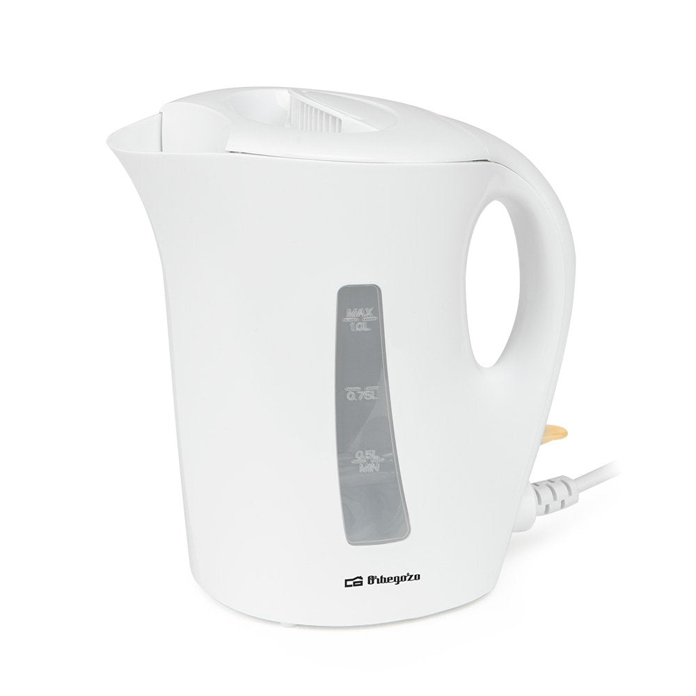 Orbegozo Kt 4150 Hervidor De Agua 1l 1200w - Libre De Bpa - Asa De Tacto Frio - Apagado Automatico - Indicador De Nivel