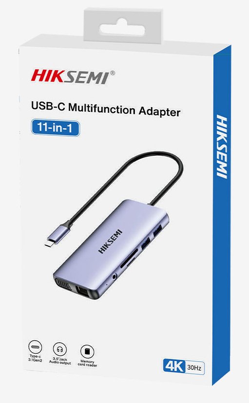 Hiksemi Hub Hs-Hub-Ds11 11 In 1 Hdmi 4k Vga Sd Micro Sd Fast Charge