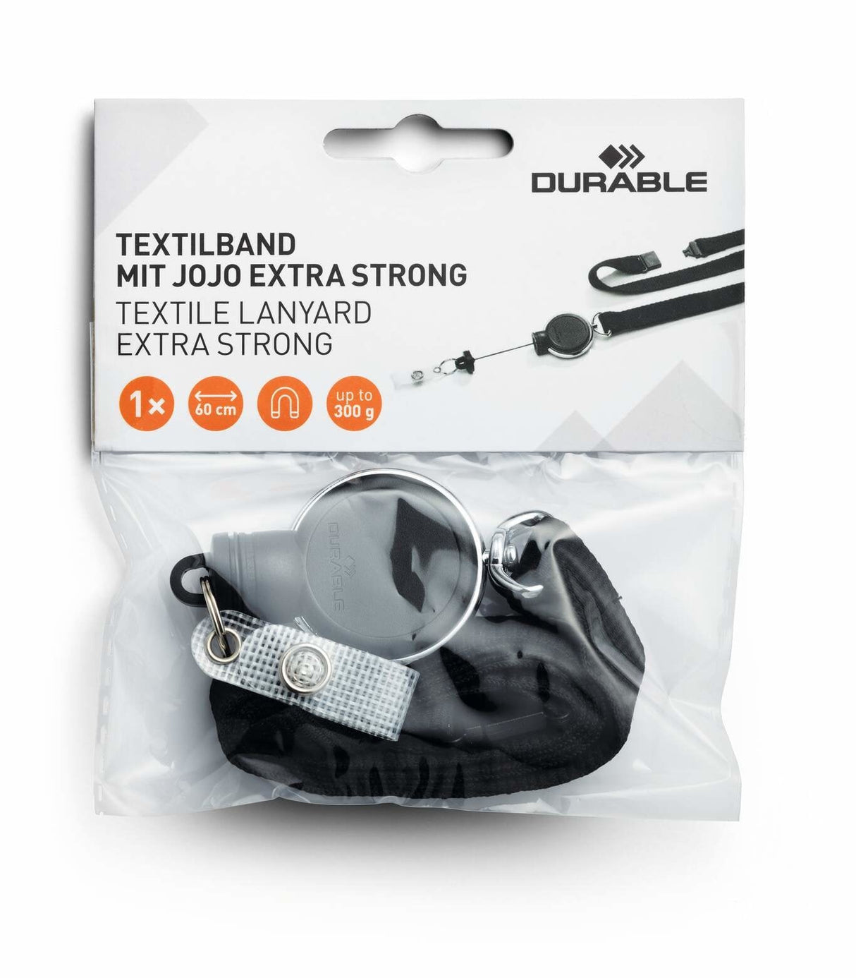 Textile Lanyard 15 With Badge Reel Extra Strong