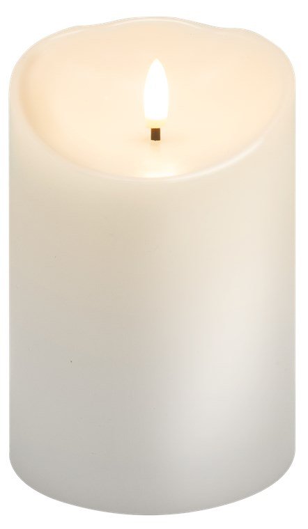 Vela Led De Cera Auténtica, Blanca, 10 X 15 Cm
Con Temporizador Y Cono De Llama 3d, Funciona Con Pilas, Luz Blanca Cálida