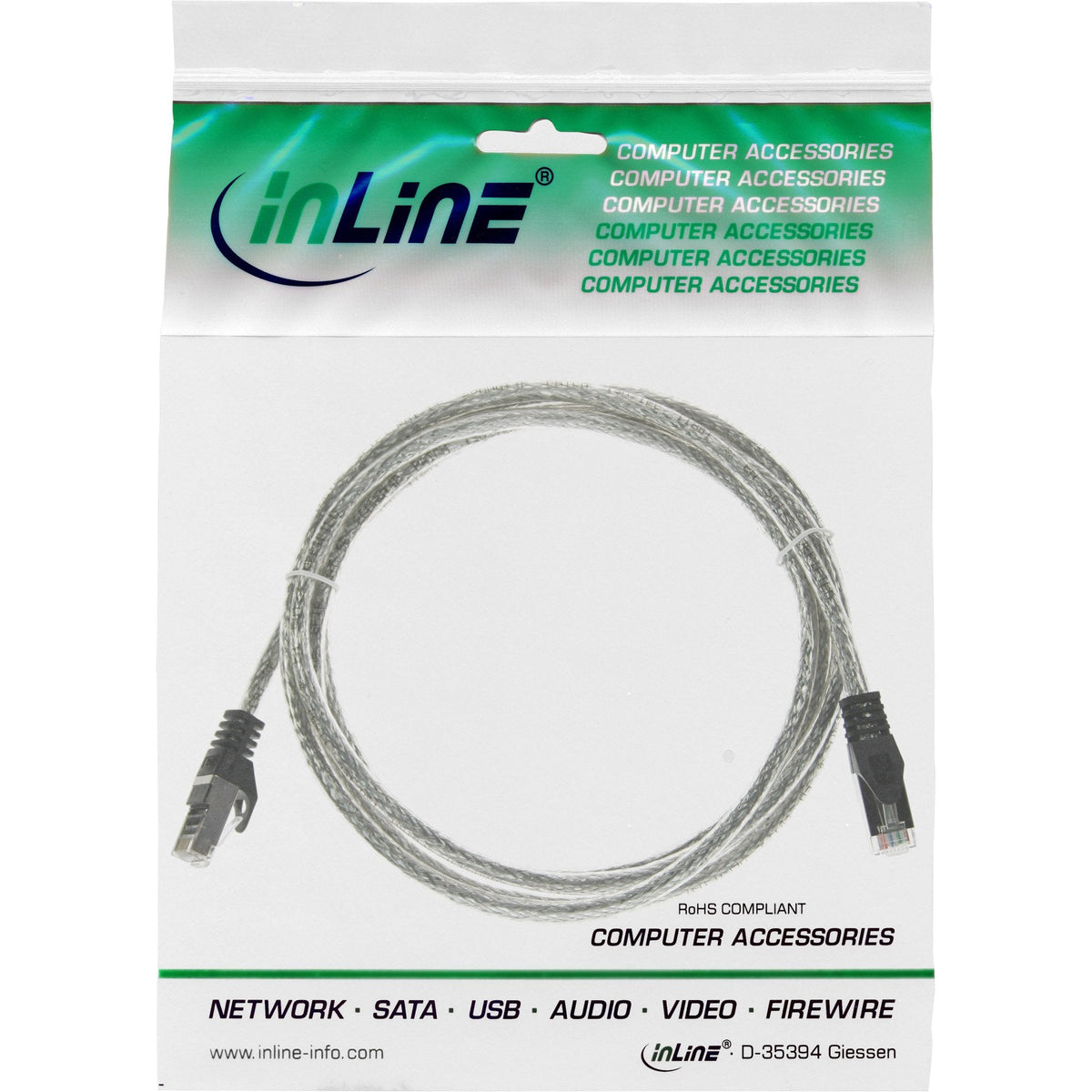 Cable De Red Inline Sf/Utp Cat.5e Transparente 1m