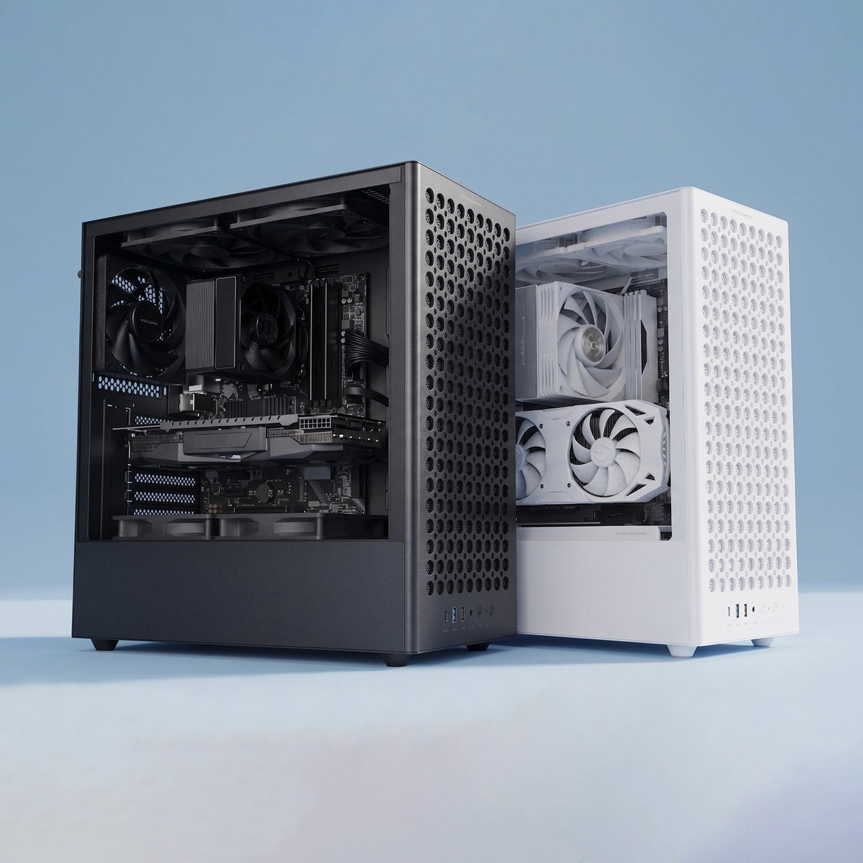 Caja Pc Atx Mars Gaming Mc-T800 Frontal Airdot Mesh 4x Ventiladores Fdb Cablehatch Usb-C Blanco