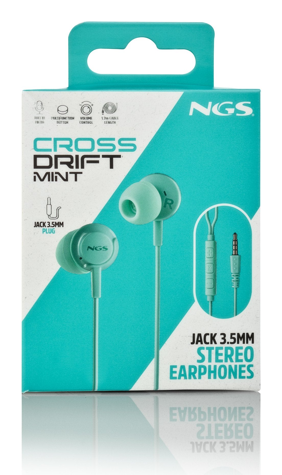 Auriculares Intrauditivos Ngs Cross Drift Con Micrófono Jack 3.5 Verdes