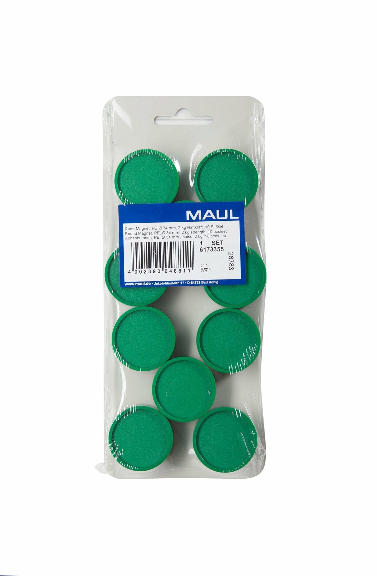 Maul Industriemagnet Redondo 29mm 10 Unidades Verde