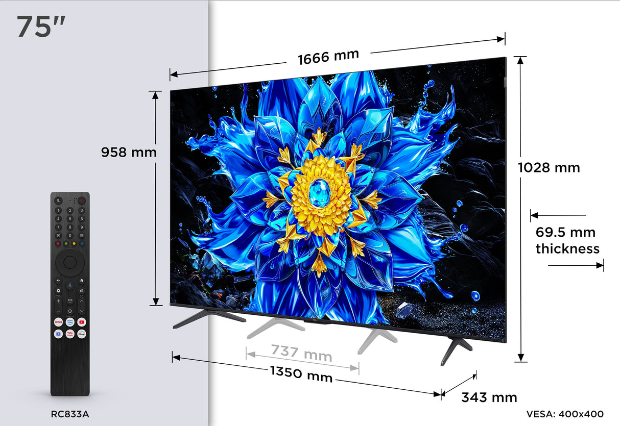 EAN 5901292530181 - TCL P8L 75P8L Televisor 190,5 cm (75") 4K Ultra HD Smart TV Wifi Negro 450 cd / m² imagen 4