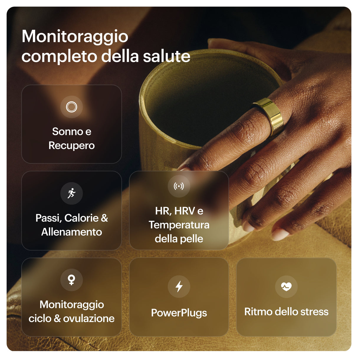 Ultrahuman Ring Air - Smart Ring Für Frauen Und Männer - Schlaf -Und Fitness Tracking Wearable - Herzfrequenz - Smartring Raw Titanium Grösse 8