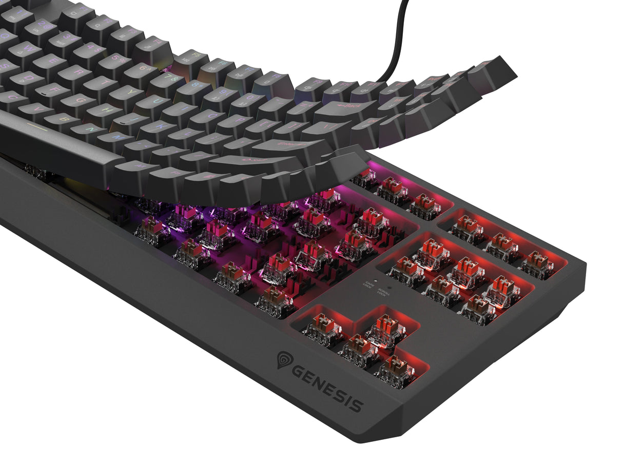 Genesis Thor 230 Tkl Rgb Mechanical Gaming Keyboard, Outemu Brown Switch, Us Layout, Wired, Black