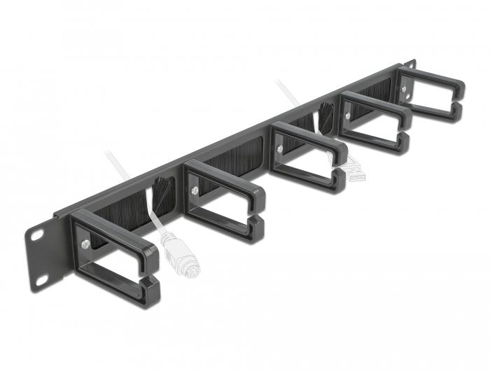 Delock 19" Mantenimiento De Cable Bürstenleiste Con 5 Bügeln 1 He Negro