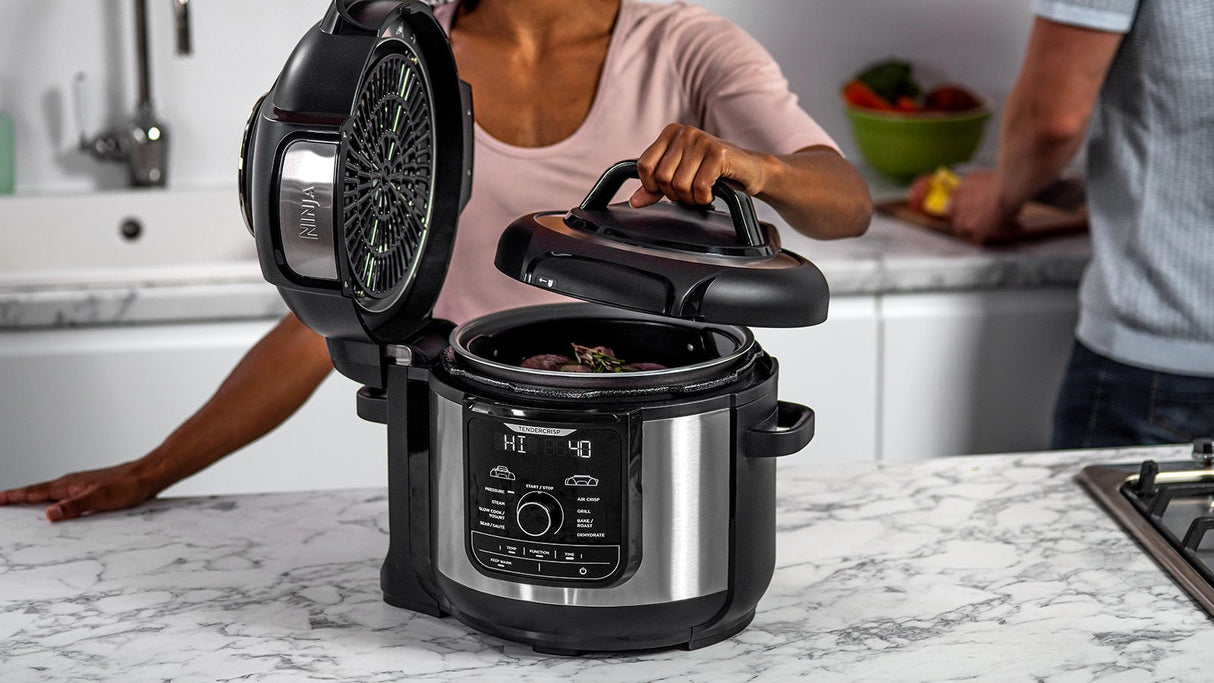 Ninja Op500eu Foodi Max Multi-Cooker Olla A Presión, Negro Y Plateado