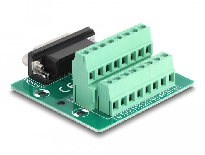 D-Sub 15 Pin Buchse Zu 16 Pin Terminalblock Für Hutschiene