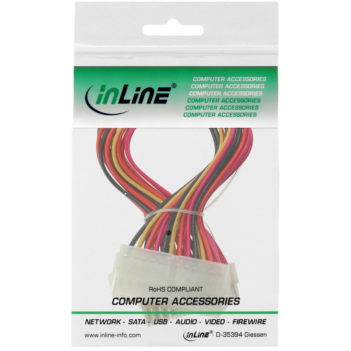 Cable De Placa Base Inline Atx De 24 Pines Macho A Hembra De 0,3 M