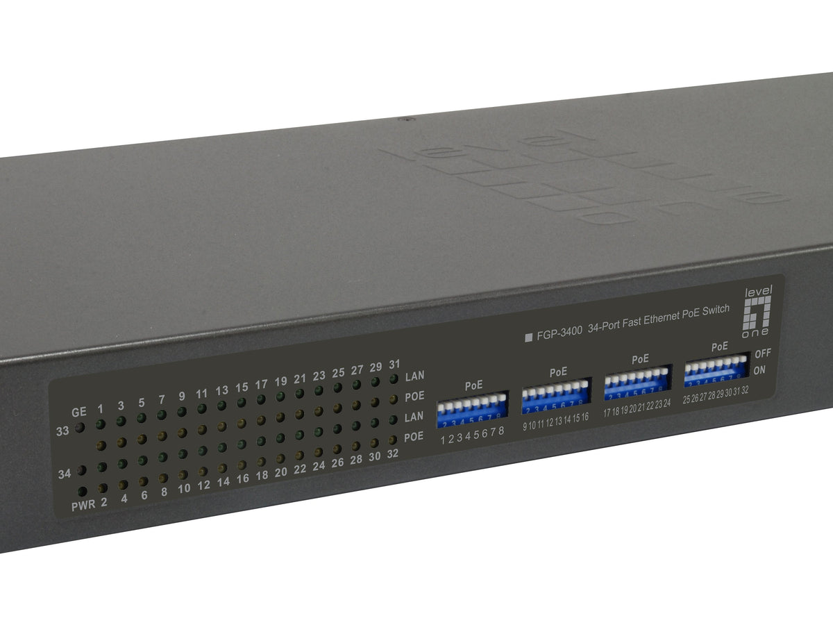 EAN 4015867203286 - LevelOne FGP-3400W760 switch No administrado Fast Ethernet (10/100) Energía sobre Ethernet (PoE) Negro imagen 2