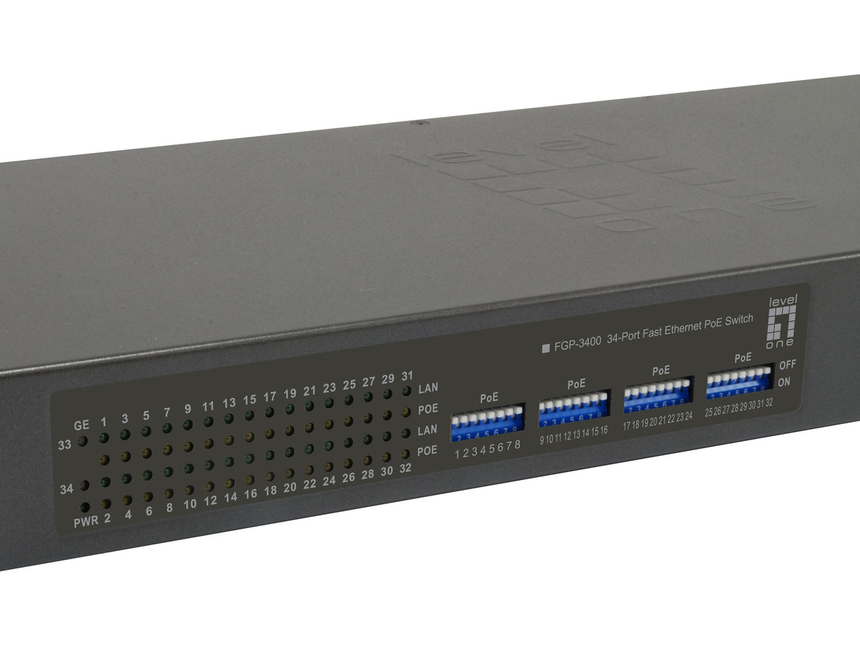 EAN 4015867203255 - LevelOne FGP-3400W380 switch No administrado Fast Ethernet (10/100) Energía sobre Ethernet (PoE) Negro imagen 2