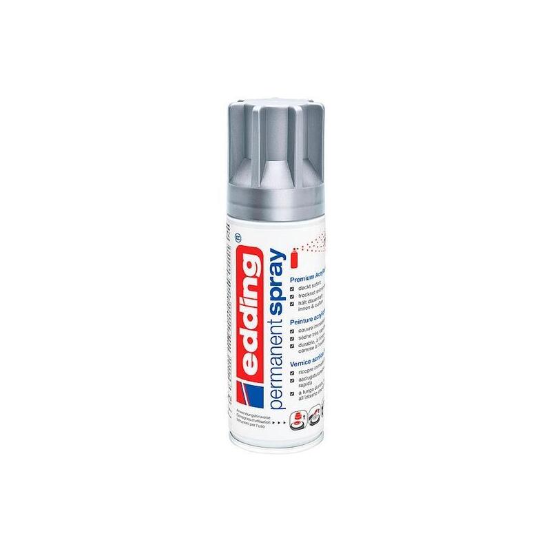 Edding Pintura Permanente En Spray Bote 200ml Plata Mate