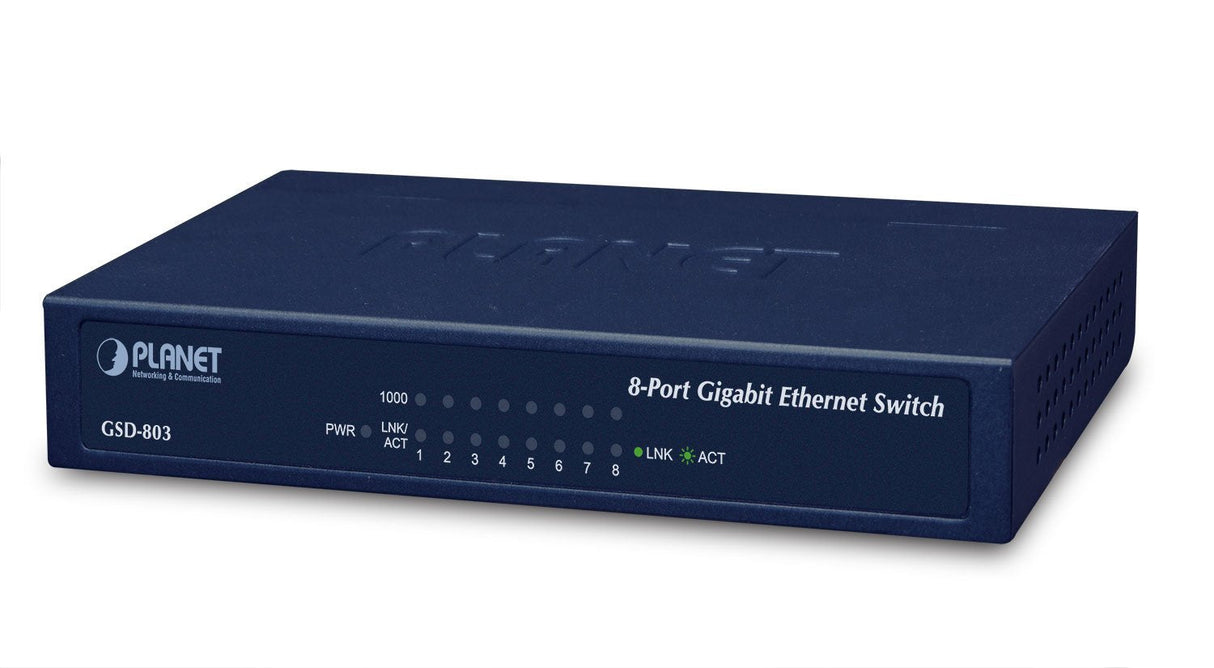 8-Port 10 100 1000mbps Gigabit Ethernet Switch, External Power