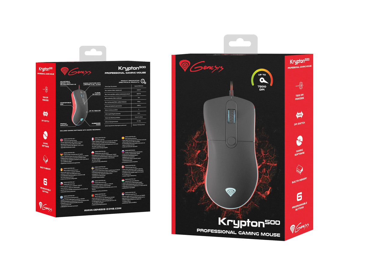 EAN 5901969407082 - GENESIS Krypton 500 ratón Juego mano derecha USB tipo A Óptico 7200 DPI imagen 6