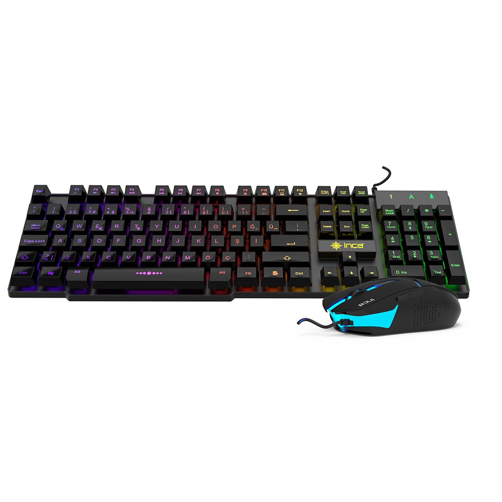 Teclado Aleman Inca Gaming Ikg-448 Inkl. Raton, Rgb, Retail