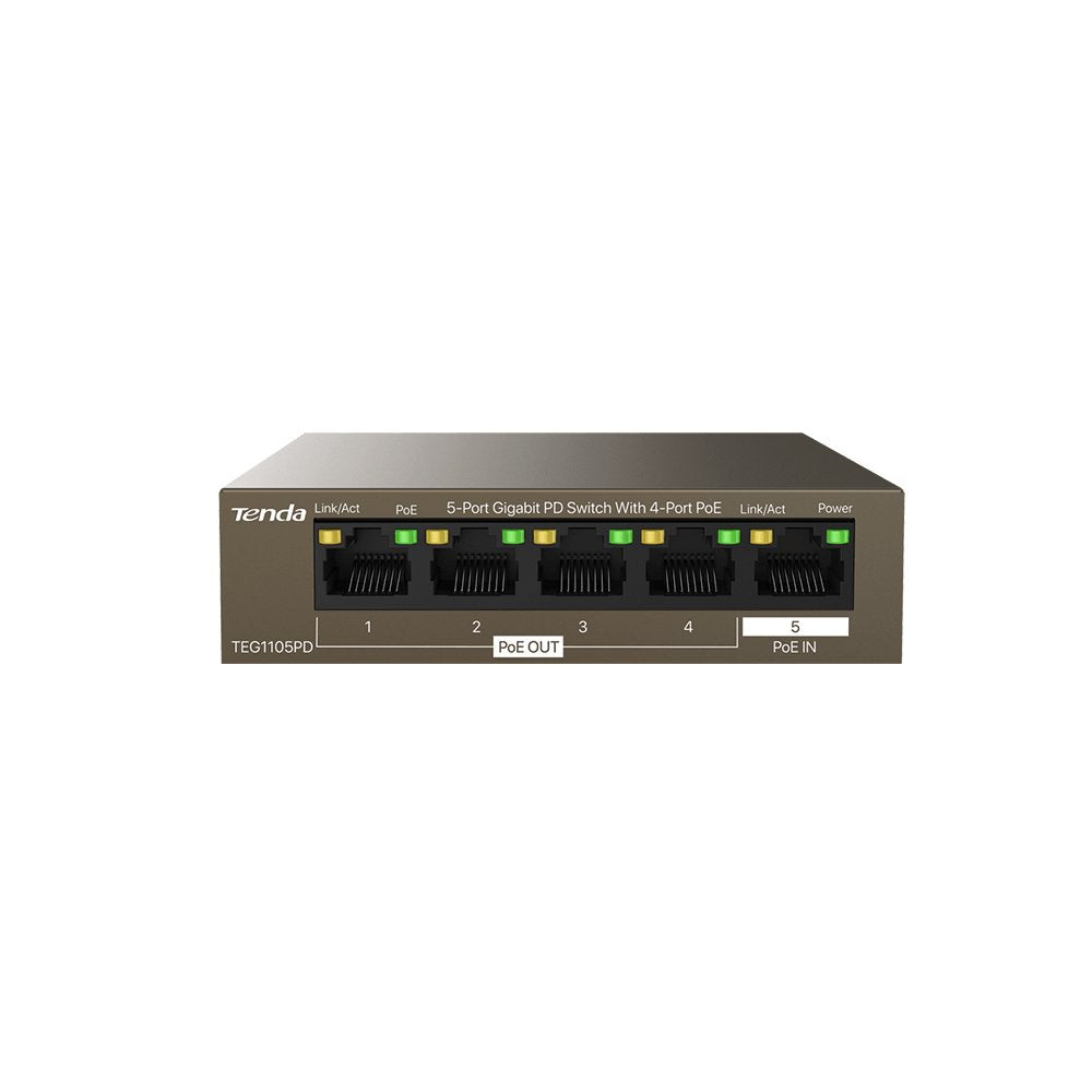 EAN 6932849431827 - Tenda TEG1105PD switch Gigabit Ethernet (10/100/1000) Energía sobre Ethernet (PoE) Marrón imagen 1