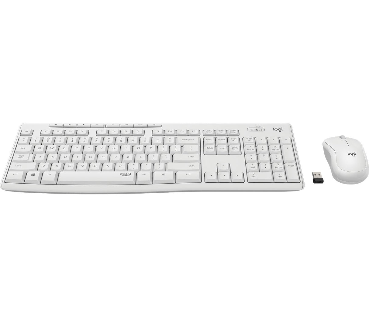 Logitech Mk295 Silent Juego De Teclado Y Ratón Inalámbrico 2.4 Ghz Qwerty Inglés Blanco Apagado