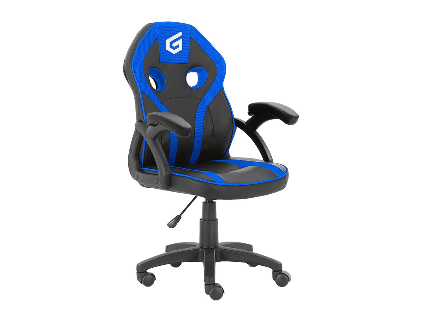Silla Gamer Junior Conceptronic Eyota06b Color Negro Detalles En Azul Recubrimiento Pu De Alta Calidaddiseño Ergonomico