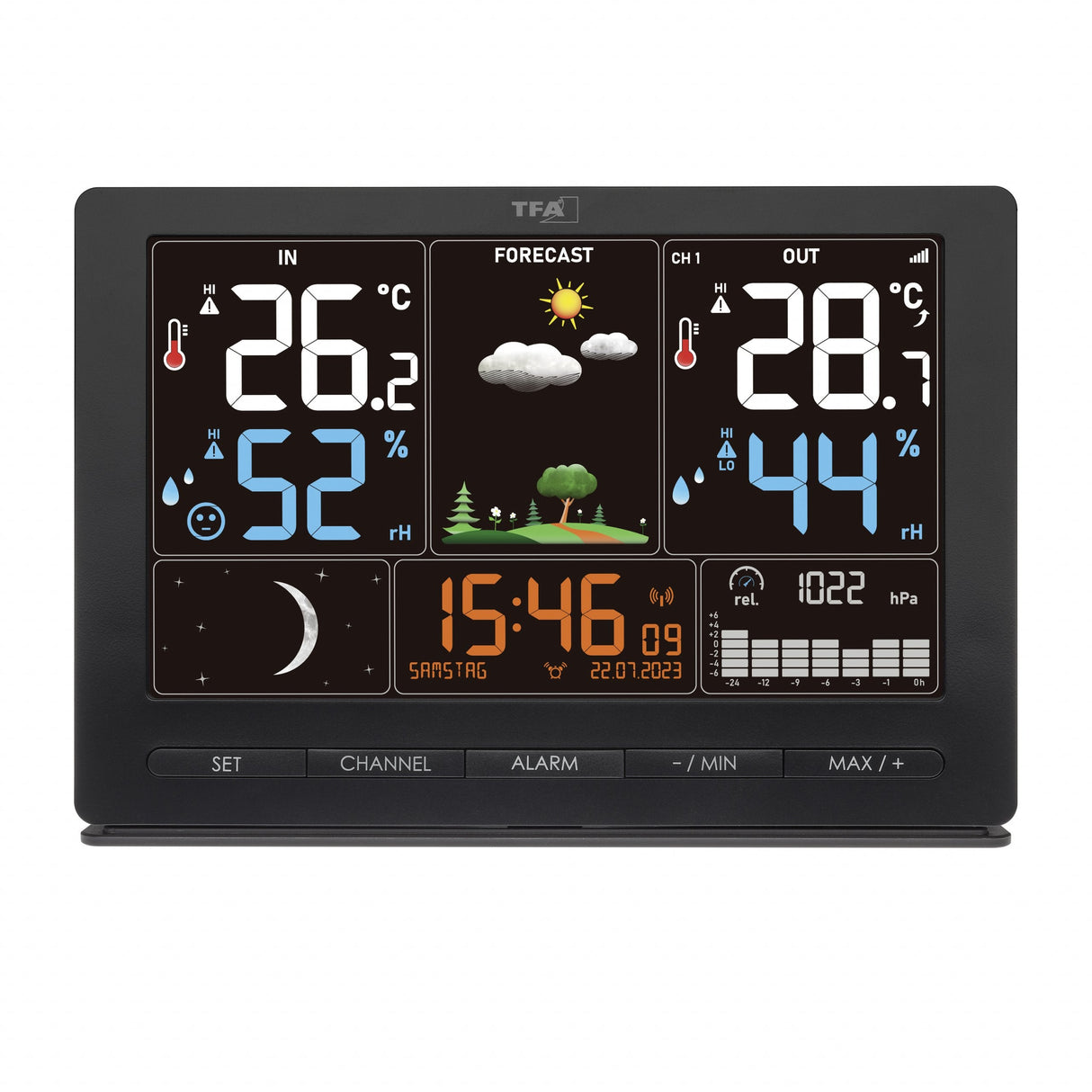 Tfa 35.1118.01 Estación Meteorológica Radio Season Negra