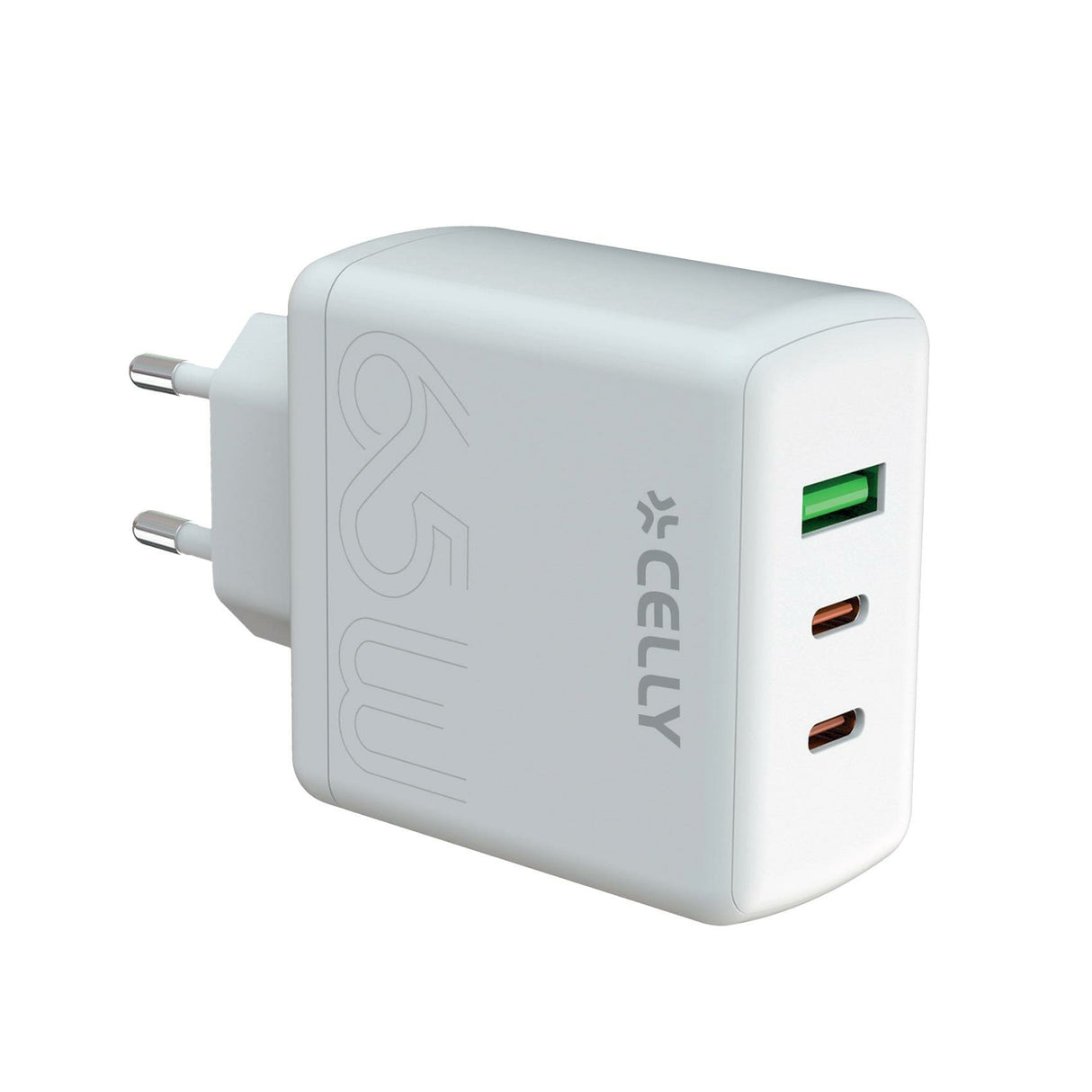 EAN 8021735202301 - Celly TC3GAN65WEVOWH cargador de dispositivo móvil Smartphone, Tableta Blanco Corriente alterna Carga ráp imagen 2