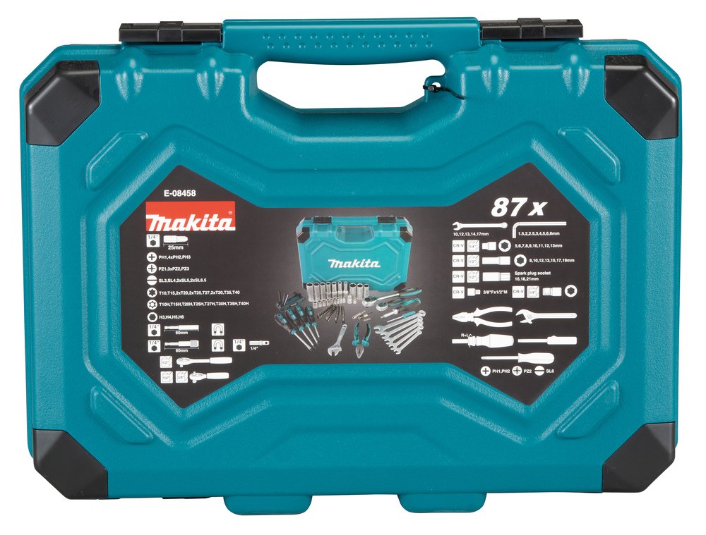 Makita Juego De Herramientas E-08458, 1/2", 1/4" Y 3/8" E-08458