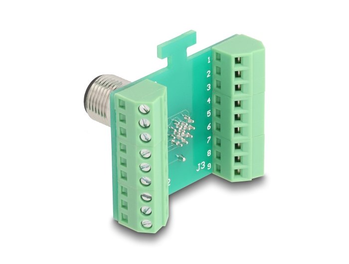 Delock 60661 Adaptador De Módulo De Transferencia M12 Macho Con Codificación A De 17 Pines A Bloque De Terminales De 18 Pines Para Instalación