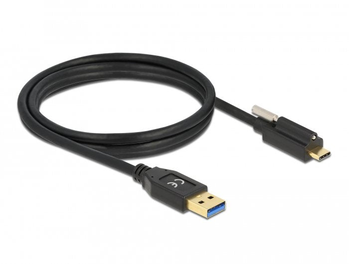 Delock Usb 10 Gbps Cable Typ-A Stecker Zu Usb Type-C Stecker Mit Schraube Oben 1,5 M
