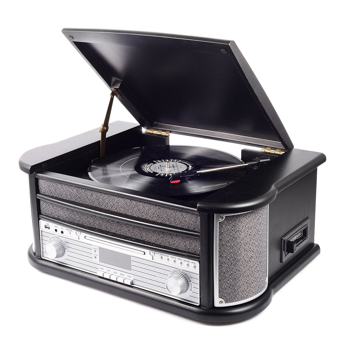 Tocadiscos Denver Mrd-51 Black, Automático, Negro, Madera, 33 1/3,45,78 Rpm, Giratorio, Dab,Fm