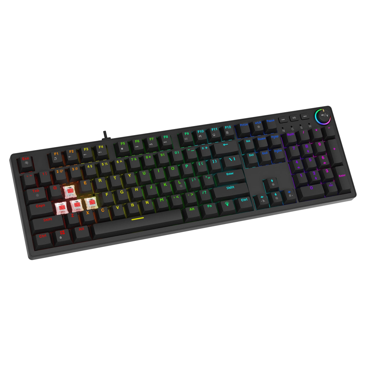 Savio Styx Outemu Peach Silent Teclado Juego Bluetooth Qwerty Internacional De Ee.Uu. Negro