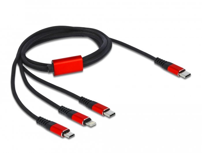 Delock Cable De Carga Usb 3 En 1 Usb Type-C A Lightning / Micro Usb / Usb Type-C 1 M