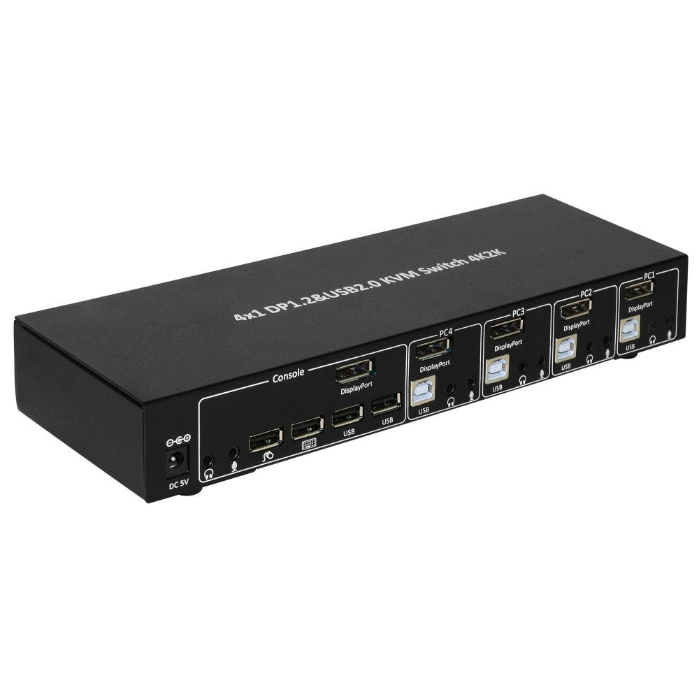 Techly Kvm Switch, 4 Port, Display Port 1.2
