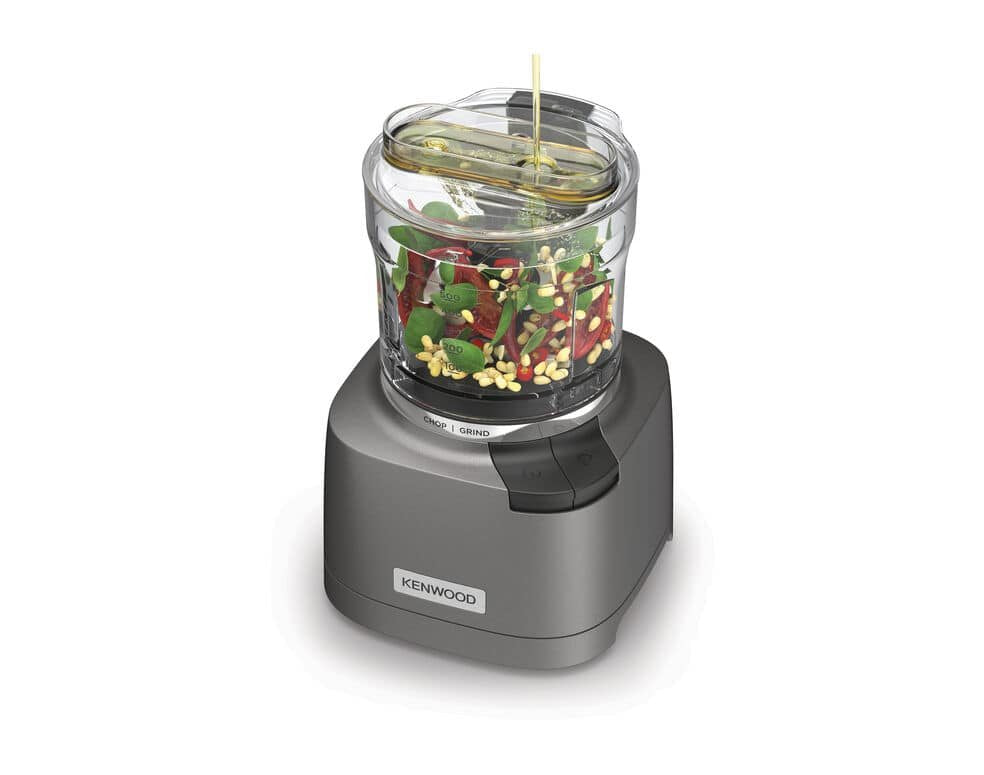 Kenwood Duoprep 2-In-1 Zerkleinerer / Mühle (Plata/Transparente, 800 Watt, Behälter 0,5 Liter) 0w22710004