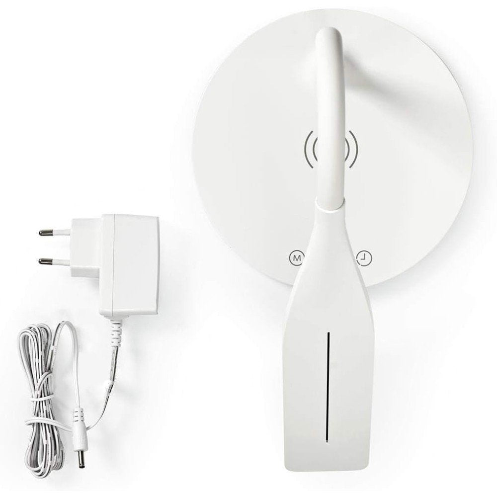 Techly I-Lamp-Dsk10 Lámpara Led De Escritorio Táctil De 5.5w Con Cargador Qi De 15w
