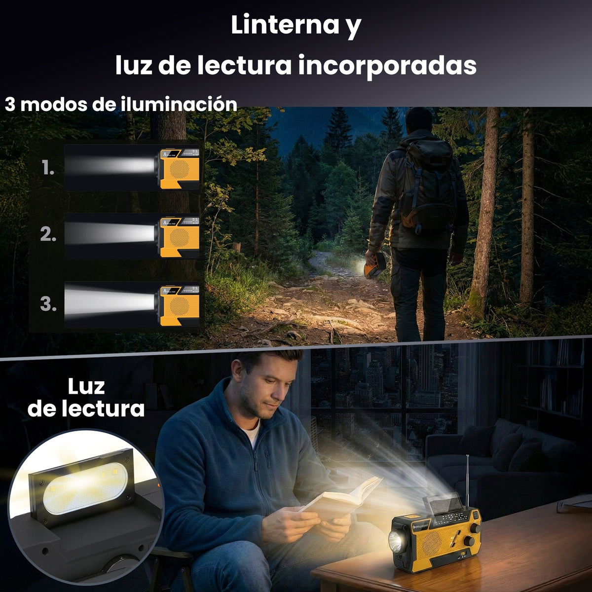 EAN 5904960293746 - Extralink RADIO AWARYJNE SOLARNE Z KORBKA DYNAMO POWERBANK 4000MAH Z LATARKA SOS SR-4000 Portátil Analógi imagen 39
