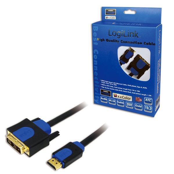Logilink Cable Hdmi V1.4 A Dvi 18+1 High Speed Ethernet 2m Negro Chb3102