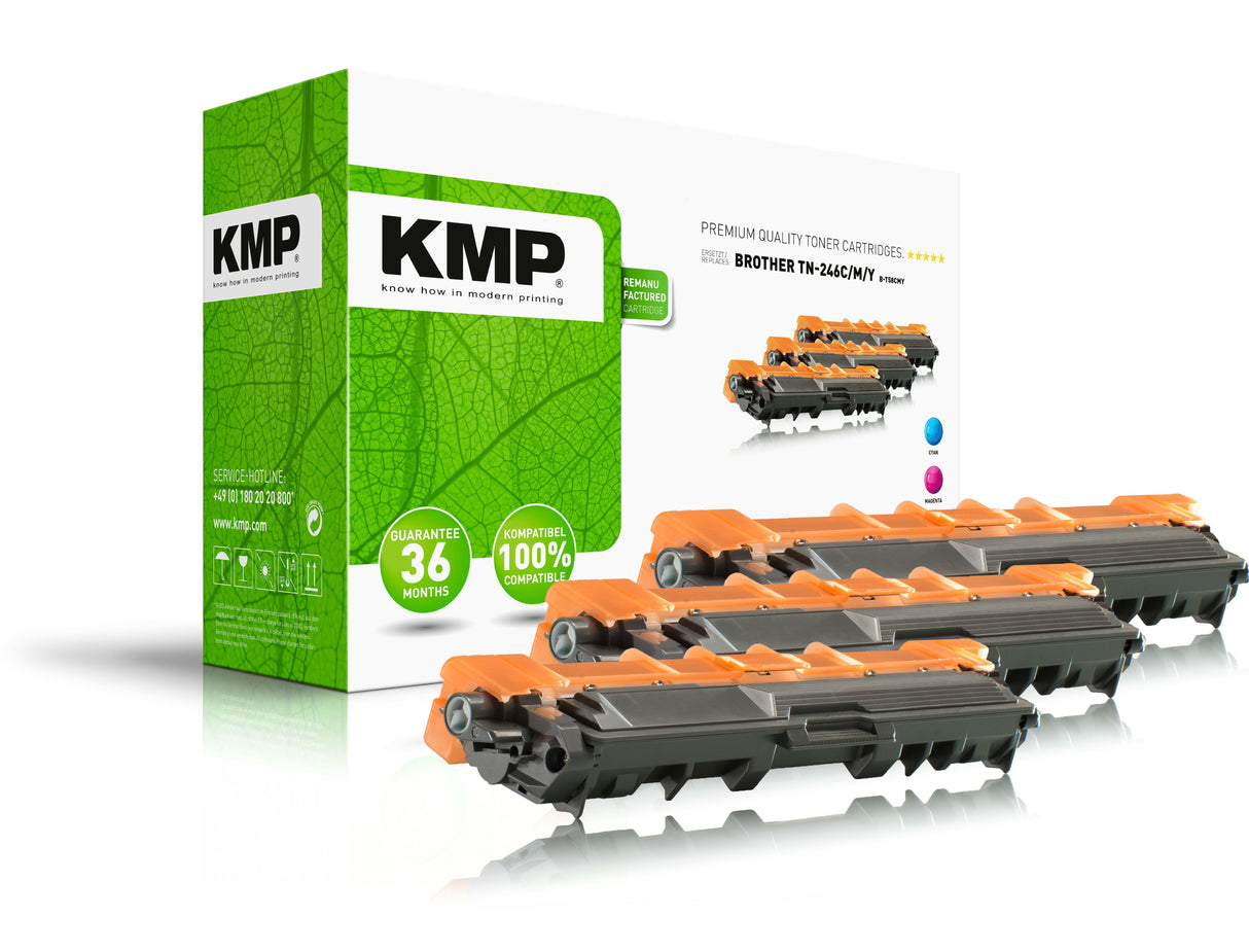 EAN 4011324122275 - KMP B-T58CMY cartucho de tóner 3 pieza(s) Cian, Magenta, Amarillo imagen 1