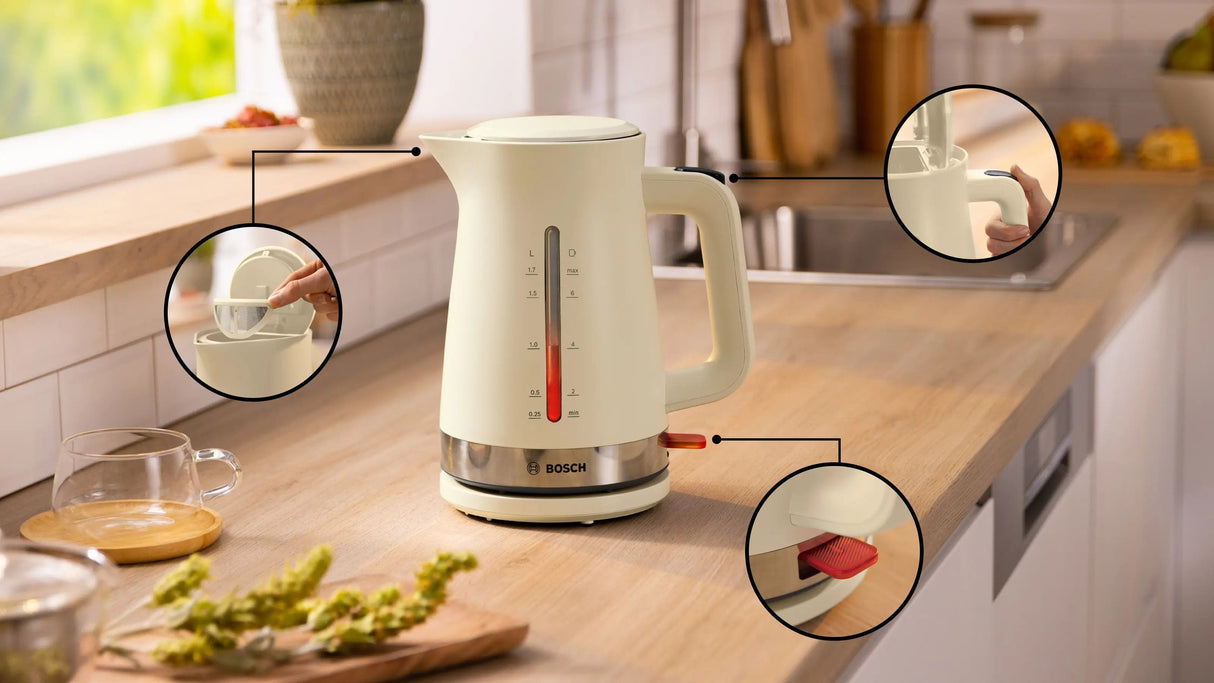 Tetera Eléctrica Bosch Mymoment 1,7 L 2400 W Crema De Color