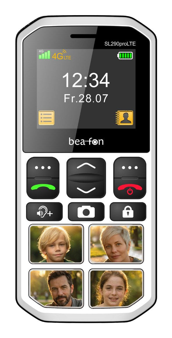 Beafon Sl290pro Lte - 4g, Plateado Line, Móvil Con Teclas Grandes, Negro-Blanco