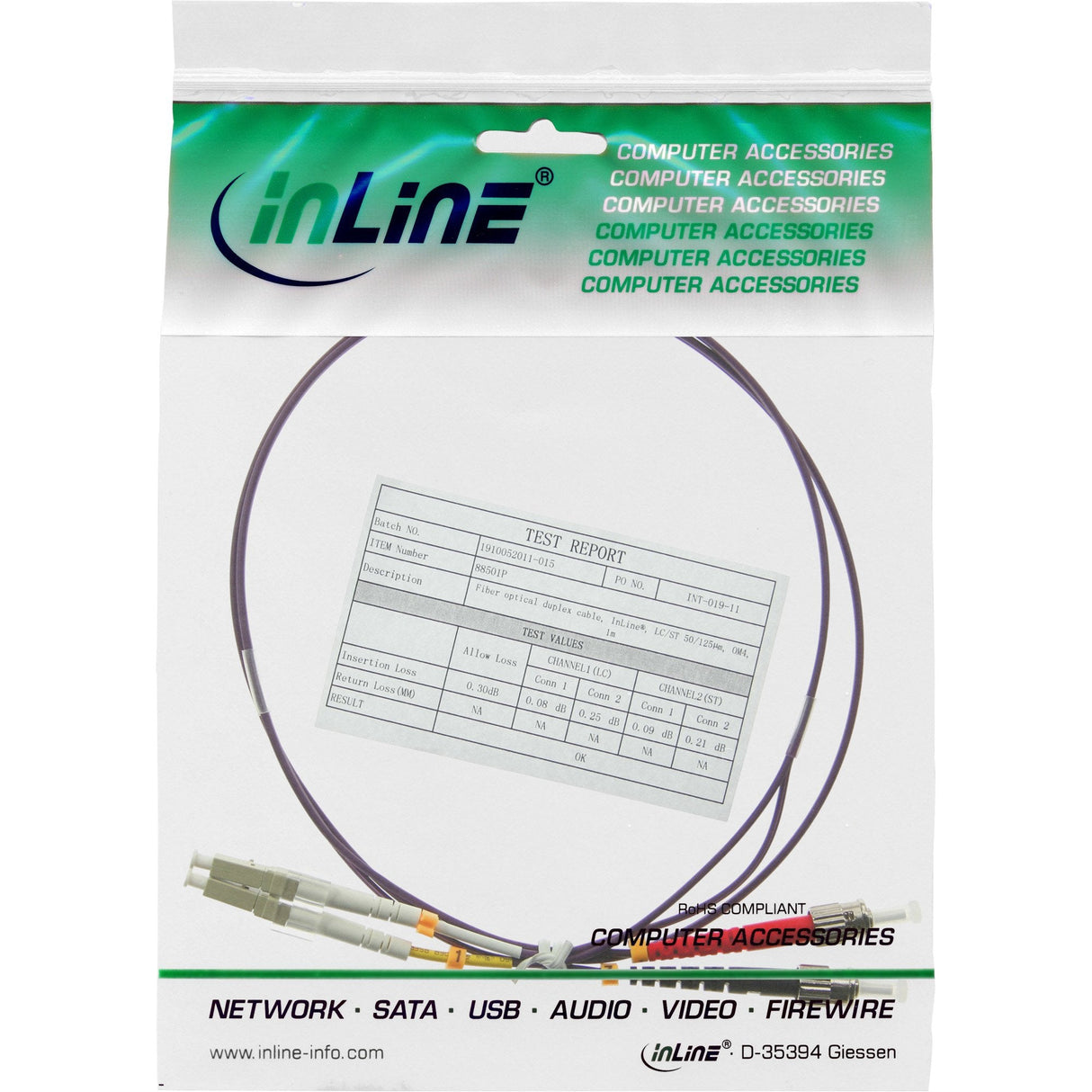 Cable Duplex De Fibra Óptica Inline Lc/St 50/125?M Om4 15m