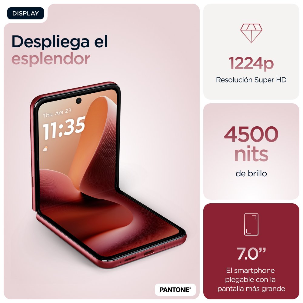 EAN 840023293214 - Motorola razr 60 ultra 17,7 cm (6.96") SIM doble Android 15 5G USB Tipo C 16 GB 512 GB 4700 mAh Burdeos imagen 35