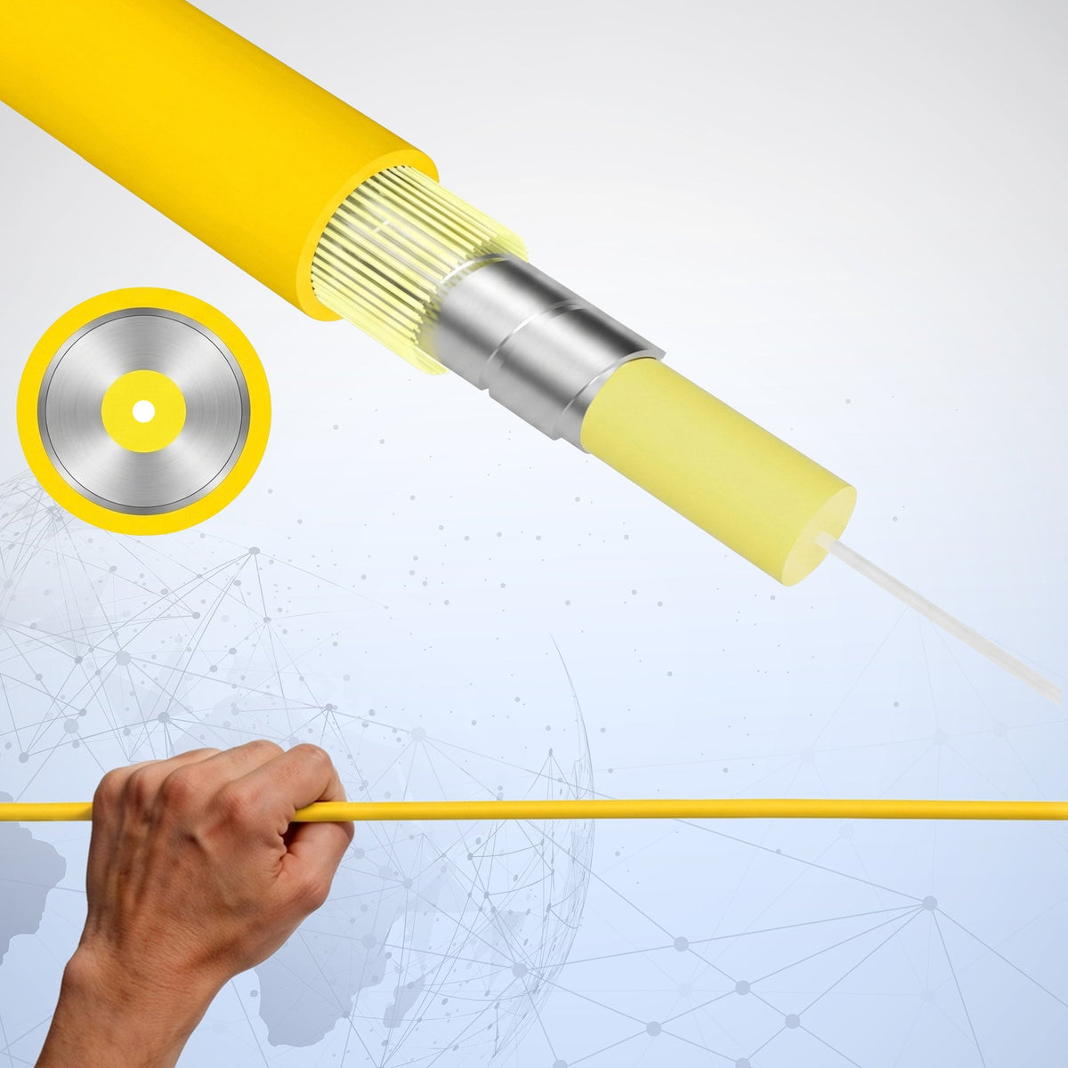 EAN 5903148915029 - Extralink EX.15029 Cable de fibra óptica e InfiniBand FTTH Amarillo imagen 4